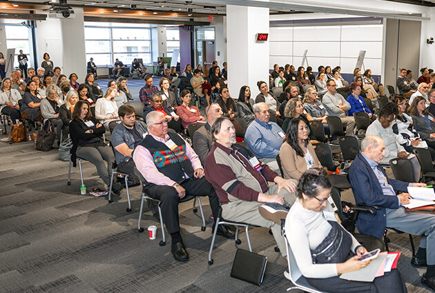 A large audience gathered for the grantee showcase