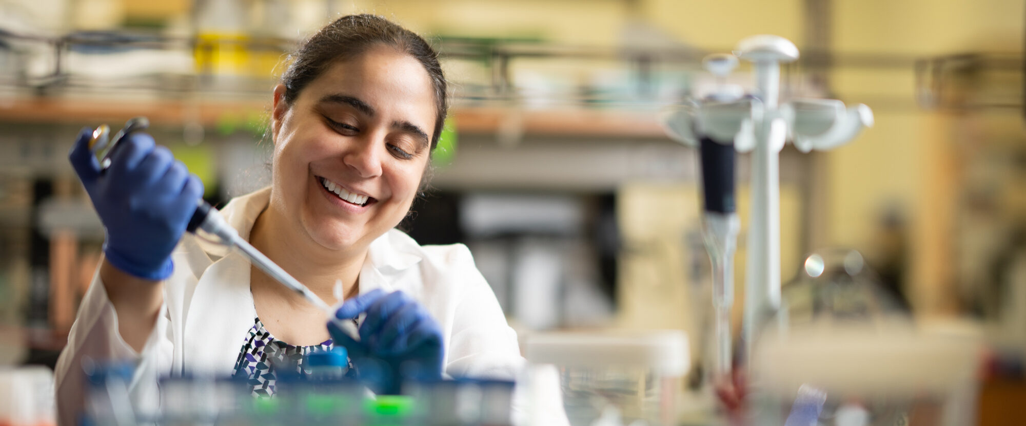 Marina Sharifi in a lab setting