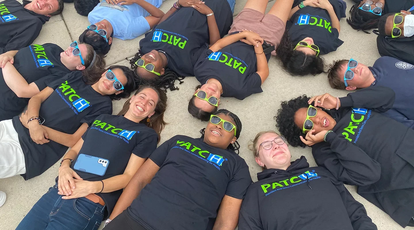 A group of teens enjoying their time together in the Providers and Teens Communicating about Health program