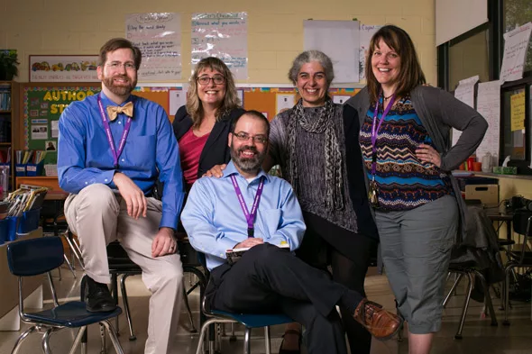 Members of the Behavioral Health in Schools Program Coordination team at Schenk Elementary School